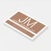 Modern professioneel minimaal ontwerp | Bruin & Wi Post-it® Notes (Schuin)