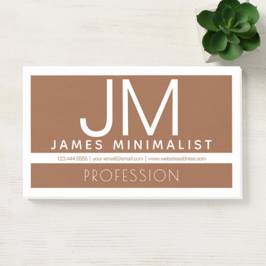 Modern professioneel minimaal ontwerp | Bruin & Wi Post-it® Notes (Kantoor)