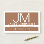 Modern professioneel minimaal ontwerp | Bruin & Wi Post-it® Notes (Op bureau)