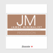 Modern professioneel minimaal ontwerp | Bruin & Wi Sticker (Vel)