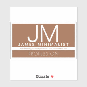 Modern professioneel minimaal ontwerp   Bruin & Wi Sticker