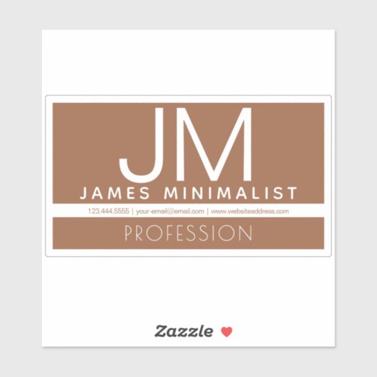 Modern professioneel minimaal ontwerp | Bruin & Wi Sticker (Vel)