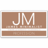 Modern professioneel minimaal ontwerp | Bruin & Wi Sticker (Voorkant)