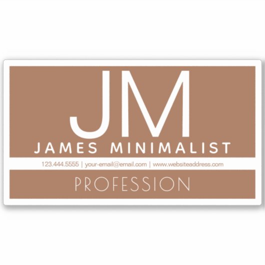 Modern professioneel minimaal ontwerp | Bruin & Wi Sticker (Voorkant)