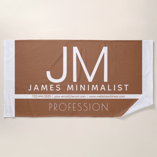 Modern professioneel minimaal ontwerp | Bruin & Wi Strandlaken (Voorkant)