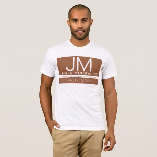 Modern professioneel minimaal ontwerp | Bruin & Wi T-shirt (Voorkant volledig)