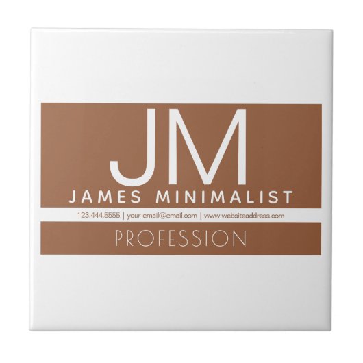 Modern professioneel minimaal ontwerp | Bruin & Wi Tegeltje (Voorkant)