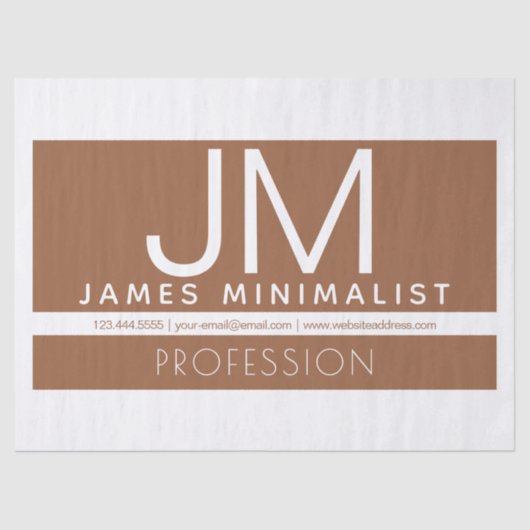 Modern professioneel minimaal ontwerp | Bruin & Wi Tissuepapier (Voorkant)