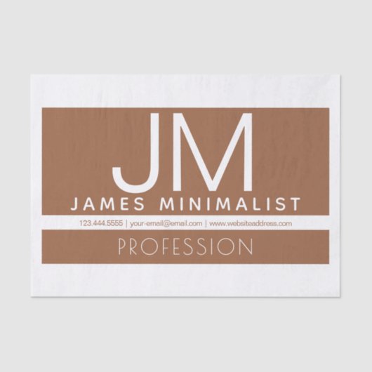 Modern professioneel minimaal ontwerp | Bruin & Wi Tissuepapier (Voorkant)