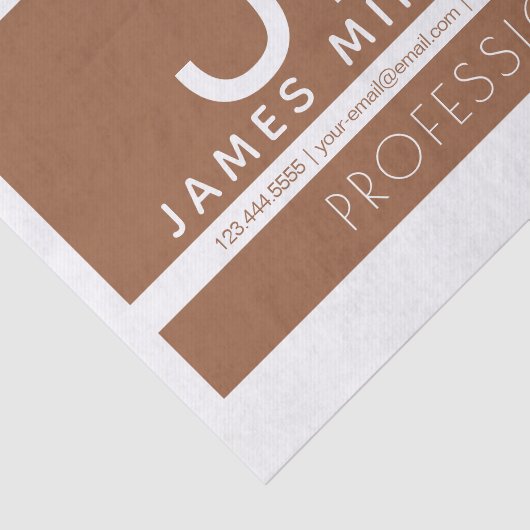 Modern professioneel minimaal ontwerp | Bruin & Wi Tissuepapier (Detail)