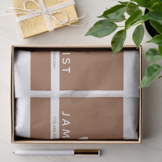 Modern professioneel minimaal ontwerp | Bruin & Wi Tissuepapier (Geschenk)