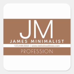 Modern professioneel minimaal ontwerp Bruin & Wi Vierkante Sticker