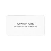 Modern professioneel minimalistisch adres Sjabloon Etiket (Voorkant)
