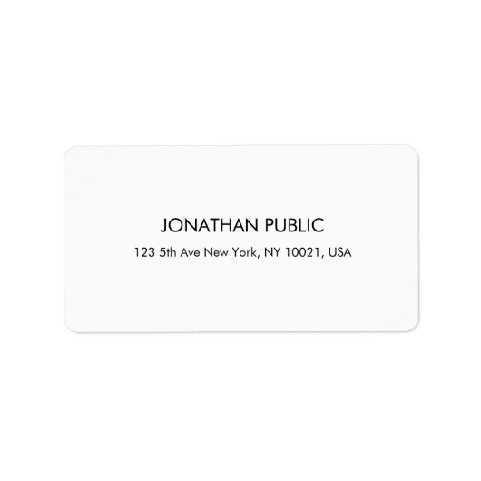 Modern professioneel minimalistisch adres Sjabloon Etiket (Voorkant)
