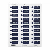 Modern professioneel minimalistisch blauw retourad etiket (Full Sheet)