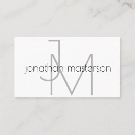 Modern professioneel minimalistisch monogram visitekaartje