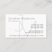 Modern professioneel minimalistisch monogram visitekaartje (Achterkant)