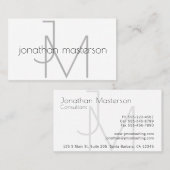 Modern professioneel minimalistisch monogram visitekaartje (Voorkant / Achterkant)