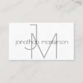 Modern professioneel minimalistisch monogram visitekaartje (Voorkant)