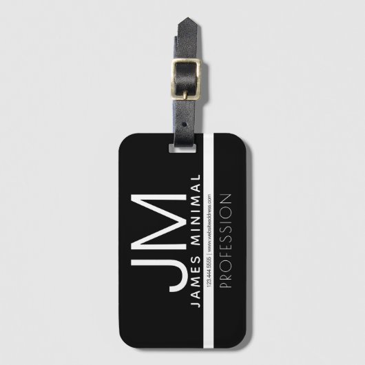 Modern professioneel minimalistisch ontwerp | Zwar Bagagelabel (Voorkant (verticaal))