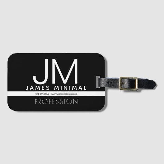 Modern professioneel minimalistisch ontwerp | Zwar Bagagelabel (Voorkant (horizontaal))