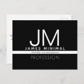 Modern professioneel minimalistisch ontwerp | Zwar Briefkaart (Voorkant / Achterkant)