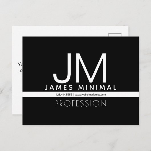 Modern professioneel minimalistisch ontwerp | Zwar Briefkaart (Voorkant / Achterkant)