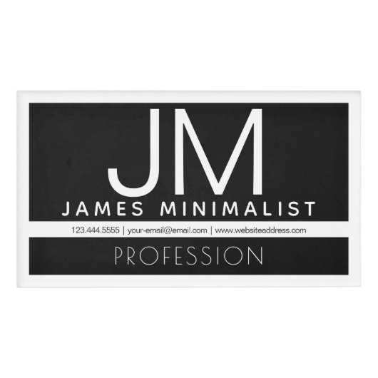 Modern professioneel minimalistisch ontwerp | Zwar Naambadge (Voorkant)