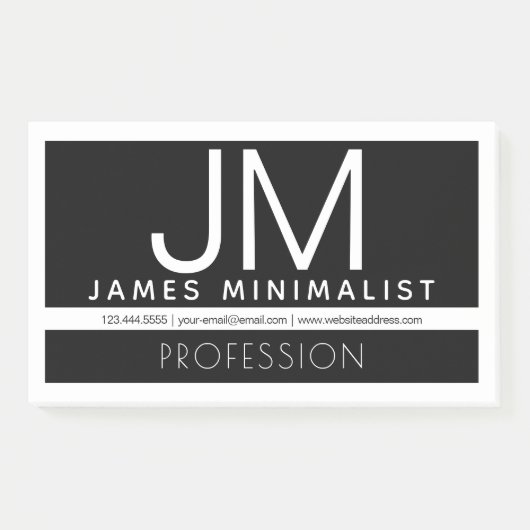 Modern professioneel minimalistisch ontwerp | Zwar Post-it® Notes (Voorkant)