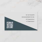 Modern Professioneel Minimalistisch QR Code Donker Visitekaartje (Achterkant)