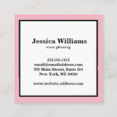 Modern professioneel minimalistisch vierkant vierkante visitekaartje (Achterkant)