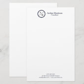 Modern professioneel monogram briefpapier (Voorkant / Achterkant)