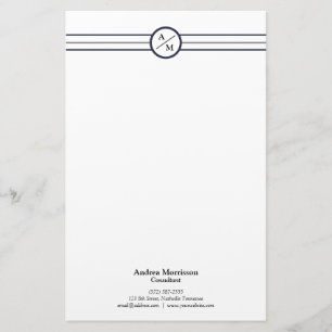 Modern professioneel monogram briefpapier