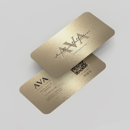 Modern professioneel monogram Elegant Faux Gold Visitekaartje