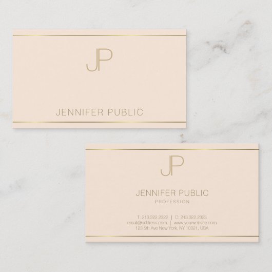 Modern professioneel monogram Elegant Premium zijd Visitekaartje (Voorkant / Achterkant)