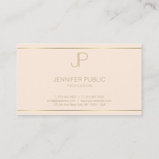 Modern professioneel monogram Elegant Premium zijd Visitekaartje (Achterkant)