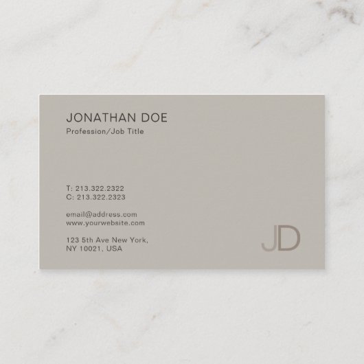 Modern professioneel monogram Elegante kleurenharm Visitekaartje (Achterkant)