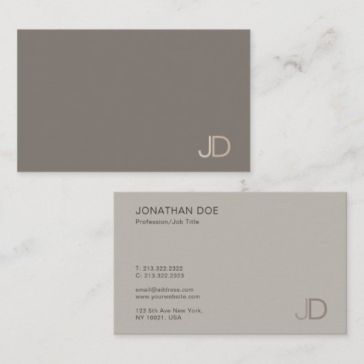 Modern professioneel monogram Elegante kleurenharm Visitekaartje (Voorkant / Achterkant)