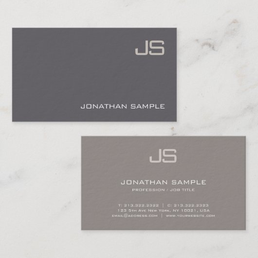 Modern Professioneel Monogram Elegante Sjabloon Lu Visitekaartje (Voorkant / Achterkant)