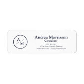 Modern professioneel monogram etiket (Voorkant)