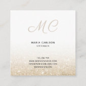 Modern Professioneel Monogram Glitterende gouden d Vierkante Visitekaartje (Achterkant)