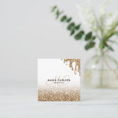 Modern Professioneel Monogram Glitterende gouden d Vierkante Visitekaartje (Staand voorkant)