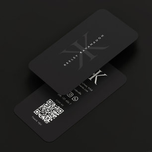 Modern Professioneel Monogram K Logo Donkergrijs Visitekaartje