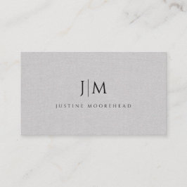 Modern professioneel monogram minimalistisch grijs visitekaartje