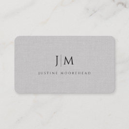 Modern professioneel monogram minimalistisch grijs visitekaartje
