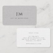 Modern professioneel monogram minimalistisch grijs visitekaartje (Voorkant / Achterkant)