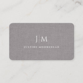 Modern professioneel monogram minimalistisch grijs visitekaartje