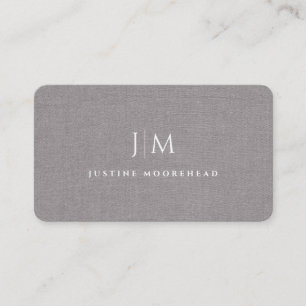 Modern professioneel monogram minimalistisch grijs visitekaartje