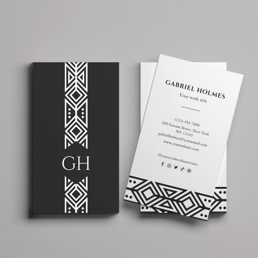 Modern professioneel monogram minimalistisch visitekaartje