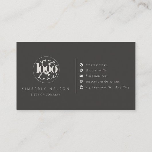 Modern professioneel monogram minimalistisch visitekaartje (Achterkant)